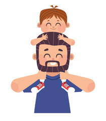 father carrying son