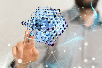 Big data visualization background.Abstract technology