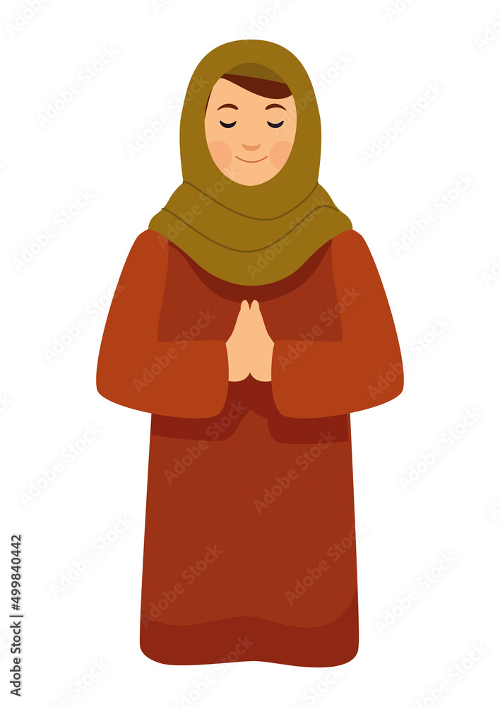 Wall mural muslim woman praying