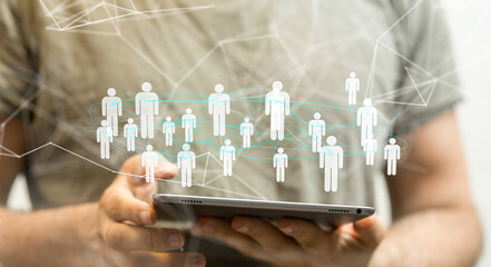 Global network. Blockchain. 3D illustration. Neural networks and artificial intelligence. Abstract