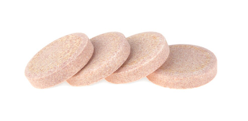 vitamin c pills isolated on white background