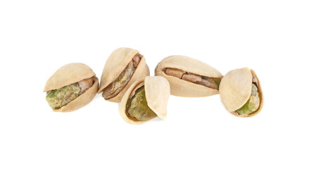 pistachios macro isolated on white background