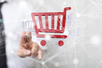 Shopping Cart Flat Design E-Commerce Icon