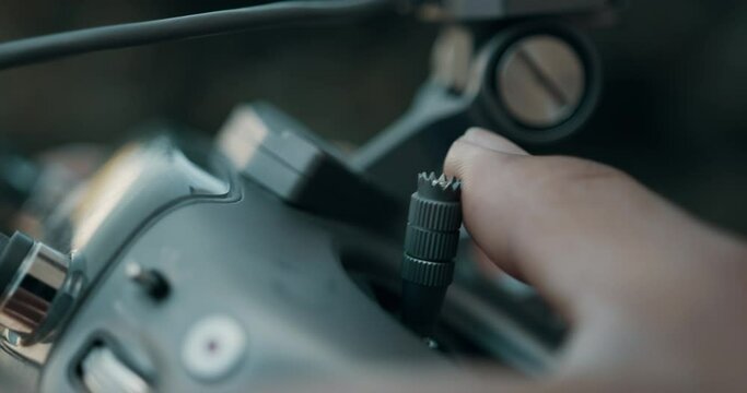 Drone controller and hand operating 