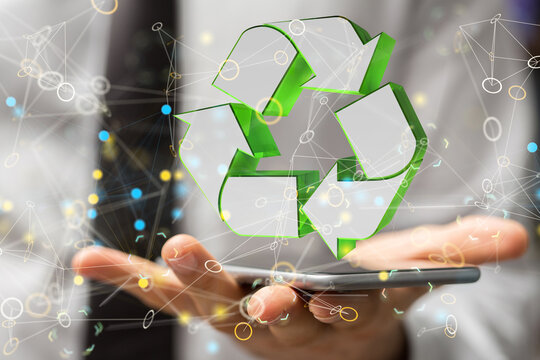 green world power in hand recycling