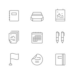Set line icons of promotional materials