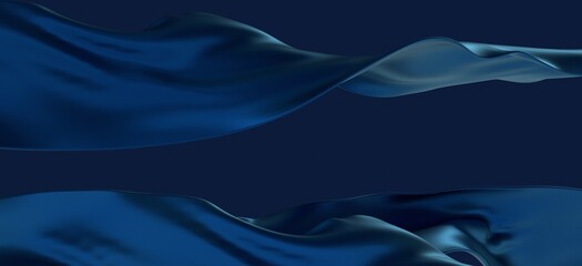 Obraz premium blue wave abstract background 3d rendering flat design style