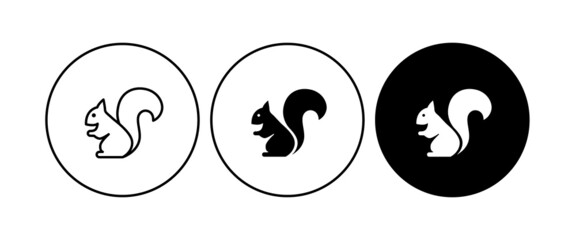 Squirrel icon editable stroke line . Template design. Cute animal silhouette, vector design element. Vector set. Nature concept.