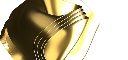 Abstract background with gold line wave. Luxury style. Tech pattern