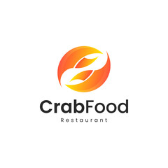 crab claw gradient colorful logo, sea food modern logo
