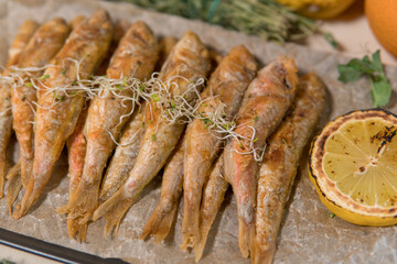 fried scrambler on a plate with lemon