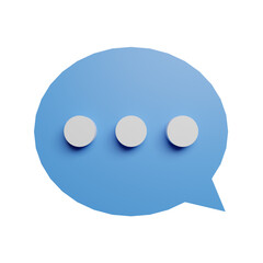 Comment buble speech 3d rendering illustration