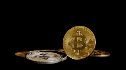 bitcoin cryptography concept digital money, internet banking