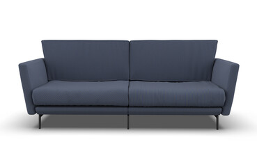 Blue modern sofa on white background. 3d render.