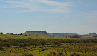 Idyllic landscape of Cuchilla del Ombu, hills in Tacuarembo, north-central Uruguay