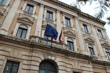 Fototapeta na wymiar ancient and baroque administrative building in catania (sicily - italy) 