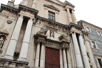 Fototapeta na wymiar baroque church (san francesco borgia) in catania (sicily - italy) 