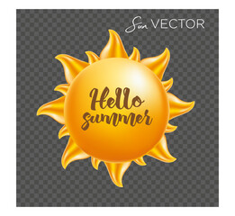 Sun 3d cartoon illustrator vector