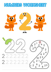 Numbers worksheet for preschoolers. Numbers activity. Numbers learning exercises. Number tracking