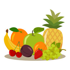 Set of different fruits 