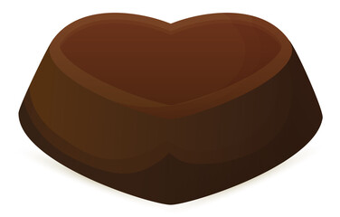 View of delicious chocolate candy with heart shape, Vector illustration