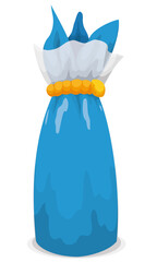 Isolated blue puch with decorative golden beads, Vector illustration © Penwin