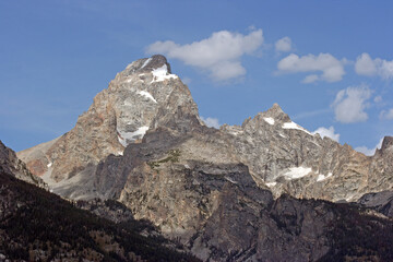 Close up of some of the peaks in the Cathedral Group, Grand Teton National Park Wyoming USA
