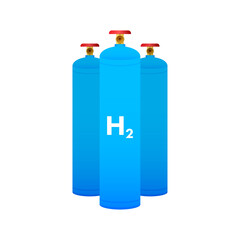 Hydrogen car station, H2 gas. Renewable Eco Energy. Vector stock illustration.