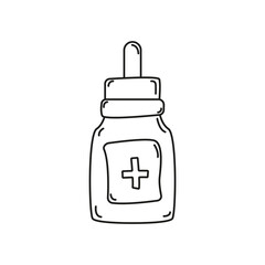 Black and white medical doodle element_27