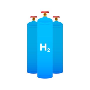 Hydrogen car station, H2 gas. Renewable Eco Energy. Vector stock illustration.