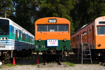 Fototapeta premium 「ポッポの丘」に静態保存している鉄道車両