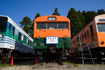 Obraz premium 「ポッポの丘」に静態保存している鉄道車両