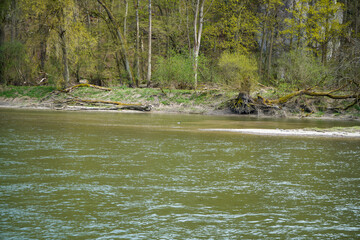 Danube breakthrough from Kelheim to Weltenburg monastery with rocks and the current of the Danube