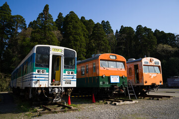 Naklejka premium 「ポッポの丘」に静態保存している鉄道車両