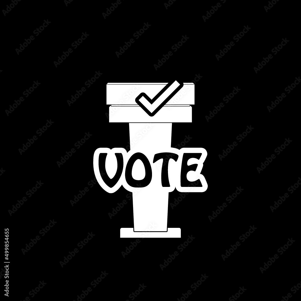 Wall mural Vote icon isolated on dark background