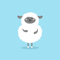 easter cute card with sheep