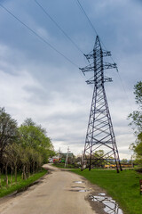 Obraz premium electricity pylon and power lines