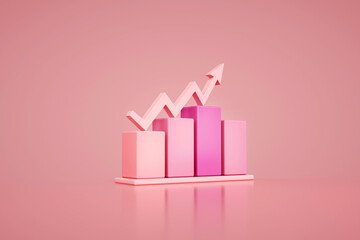 Income growth statistics. Business goal achievement concept. 3d illustration.