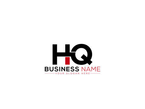 Minimalist HQ Logo Icon, Creative Hq qh Logo Letter Vector Stock