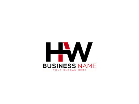 Minimalist HW Logo Icon, Creative Hw wh Logo Letter Vector Stock
