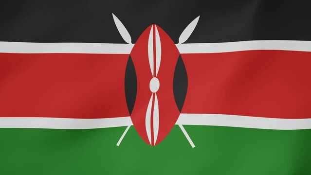 Bandera animada, Kenia. 4K