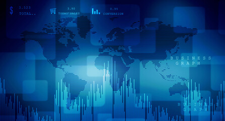 2d rendering Stock market online business concept. business Graph 
