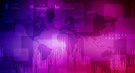 Fototapeta premium 2d rendering Stock market online business concept. business Graph 