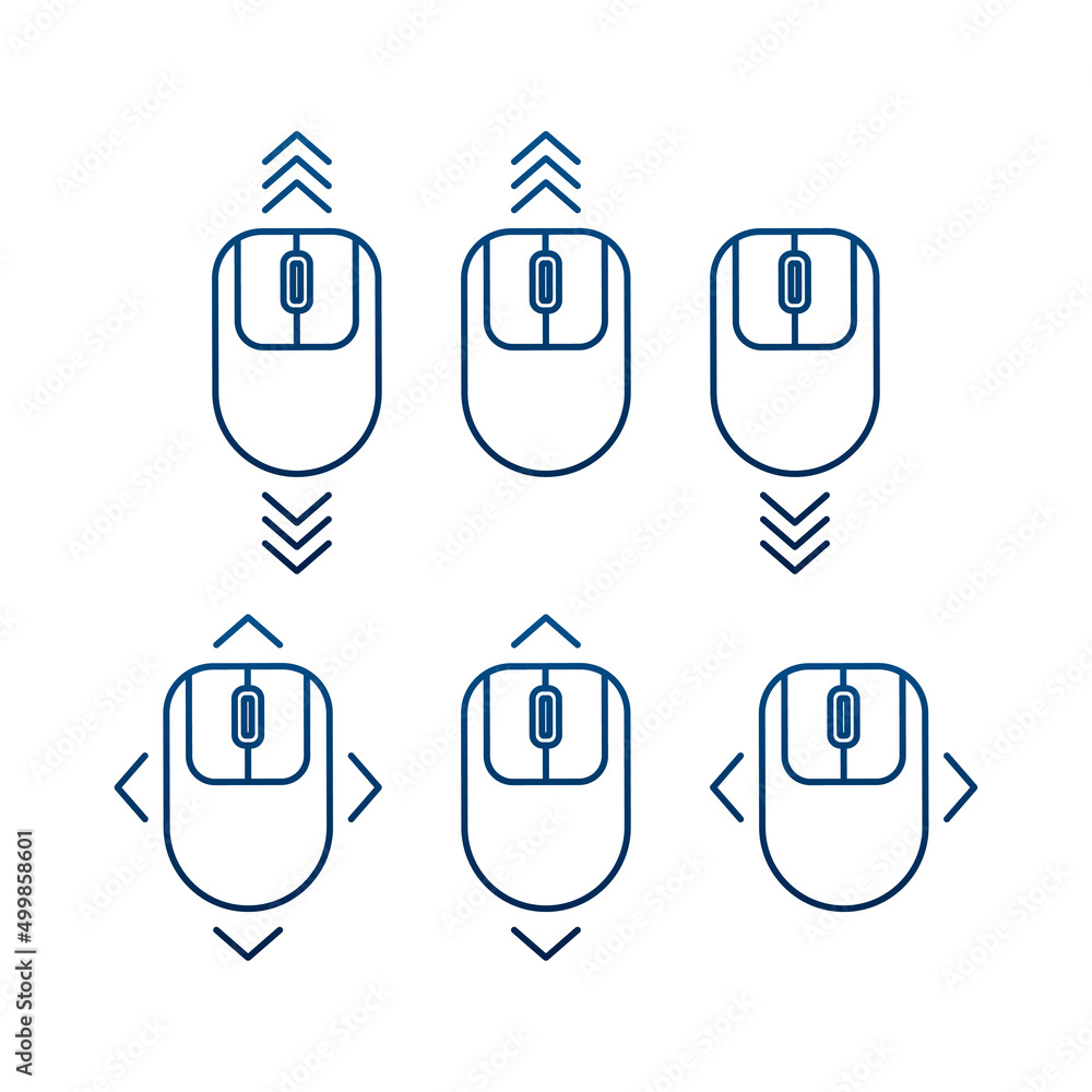 Poster scrolling mouse. landing page. computer mouse. vector stock illustration.
