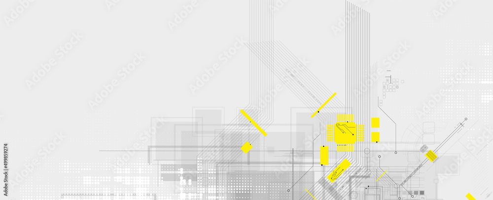Poster Abstract circuit board futuristic technology processing background