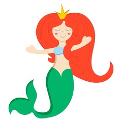 Cute mermaid. Flat style illustration
