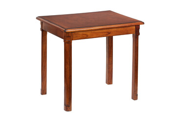 Old retro wood table isolated on white with clipping path