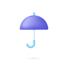 3D Umbrella isolated on white background. Illustration for concept design. Can be used for many purposes.