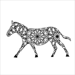horse for coloring book,coloring page,colouring picture and other design element.Vector