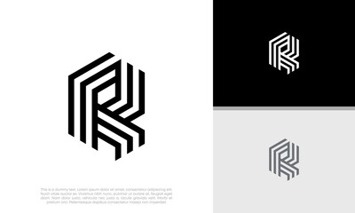 Fototapeta premium Initials R logo design. Initial Letter Logo. 